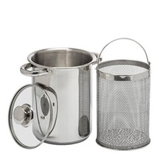 Multifunctional Stock Pot with Basket 4L Stainless Steel 