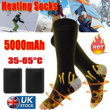 Electric Heated Socks Rechargeable 5V 5000mAh Battery Unisex Winter Foot Warmer