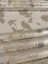 Laura Ashley  Farleigh Natural Wallpaper 9 rolls avail Same Batch price per roll