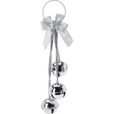 Extra Large Silver Christmas Jingle Bells Door Hanger | Hanging Bell Garland