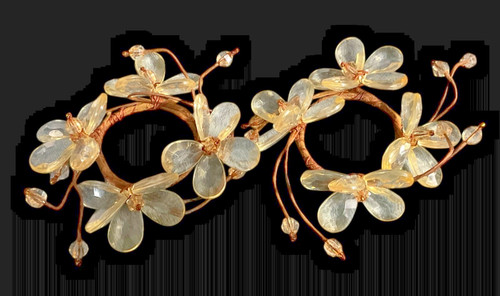 Vintage crystal bead and wire - crystal,