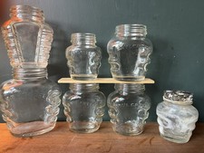 6 Vintage Embossed Glass
