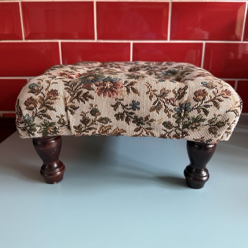 Vintage footstool tapestry - vintage,