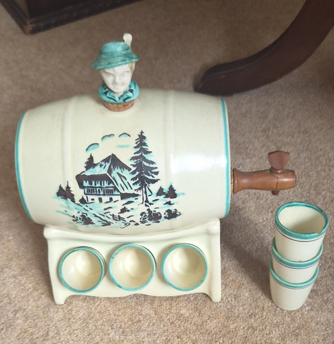 Ceramic barrel liquor decanter - barrel,
