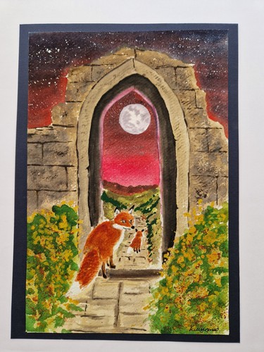Watercolour fox painting - watercolour,