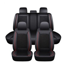 Car Seat Covers Protectors PU Leather Comfortable Full Set Front Rear Universal