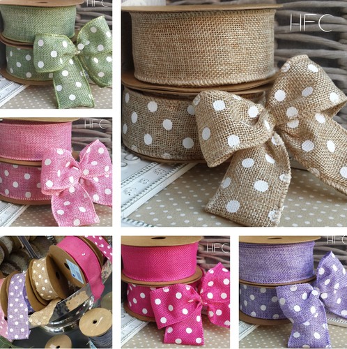 40mm wired polka dot plain - 40mm, or