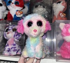 TY BEANIE BOOS BOO LOVESY - RARE & RETIRED USA JUSTICE EXCLUSIVE PUPPY DOG 6”