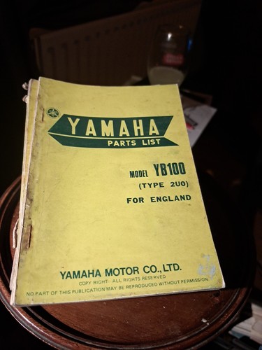 Yamaha yb100 1978 parts list - yb100,