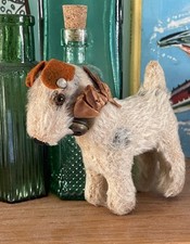 Antique Vintage Steiff Airedale Fox Terrier Dog Soft Toy Bear Pal W/ Button