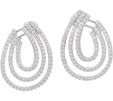 TOVA for Diamonique Sterling Silver Triple Row Drop Earrings,