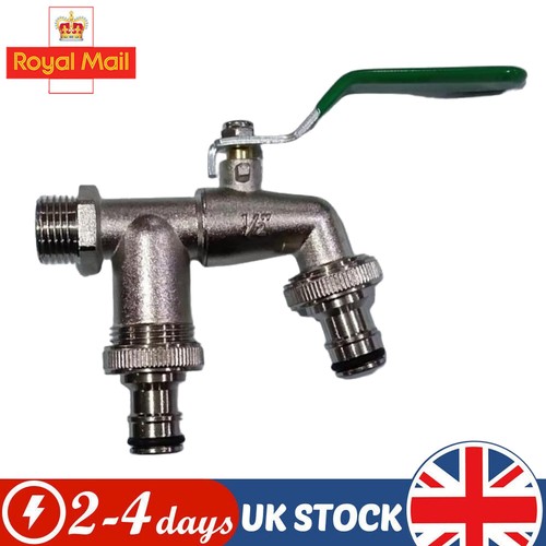 Double garden tap - double, 1/2