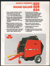 Massey-Ferguson 822, 828, 834 Round Balers Brochure Leaflet