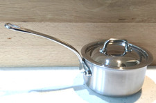 Mauviel 1830 Burnished Stainless Steel Saute Pan With Lid 1.2 Qt Made In France
