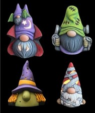 Pick a Halloween Gnome Clay Magic Painted or Unpainted Ceramic Bisque 