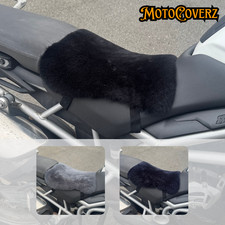 Motorcycle Comfort Sheepskin Seat Cushion Bike Pad Cover with Straps Universal
