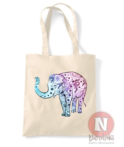 Elephant tote bag stylized