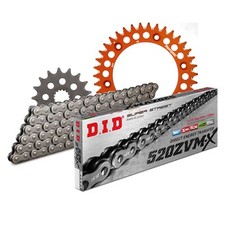 DID Motorcycle Chain Set Alu 520ZVM-X Rivet Lock Orange
