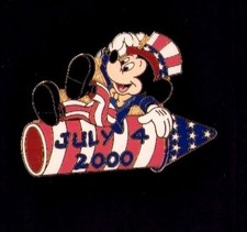 Mickey Mouse on July 4th 2000 Rocket WDW LE Disney Pin # 1861