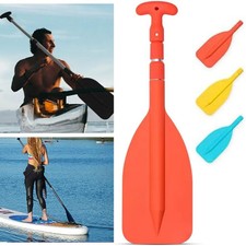 Telescoping Boat Paddle Aluminium Shaft Collapsible Kayak Oar Emergency Paddle