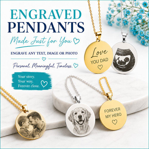 Personalised pendant necklace - personalised,