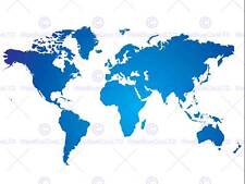 World Map Blue White Photo Art Print Poster Picture Bmp1563B