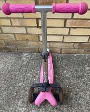 Mini Micro Scooter 3 Wheels T-Bar Pink 3-6 Year Adjustable Back to School