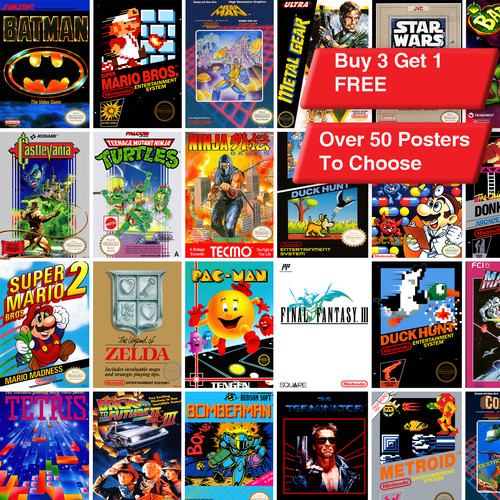 Retro nes nintendo poster - nes,