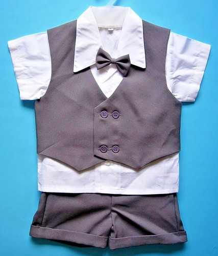 Baby boy grey waistcoat shorts - baby,