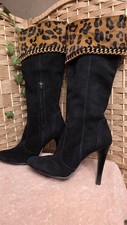 Moda in Pelle Black Suede Knee