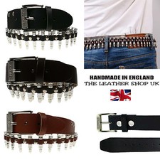 New Fashion Bullet Studded Real Leather 100% Handmade Removable Buckle Belt