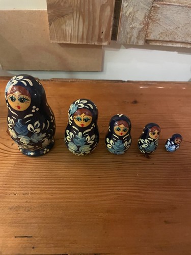 Vintage blue russian dolls 5 - vintage,