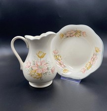 St Michael Anemone Jug And Bowl Set 2185/5695 Vintage Floral Pattern