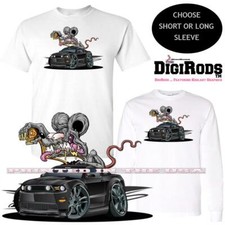 Digirods Rat Rod Racer Ford Mustang GT New Model Cartoon Car T Shirt