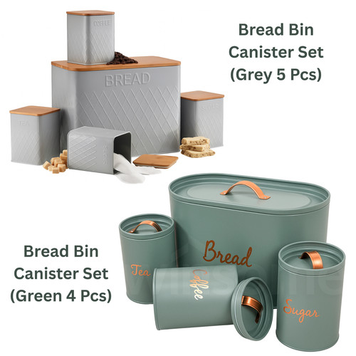 Kitchen bread bin set tea - bin,