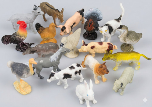 Small toy farm animal play - farm,
