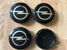 4x Opel Wheel Centre Cap Alloy Center Caps 3D Logo 56mm 5.6cm Black / Silver