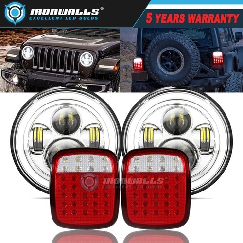Led front headlights - 4x, 7"