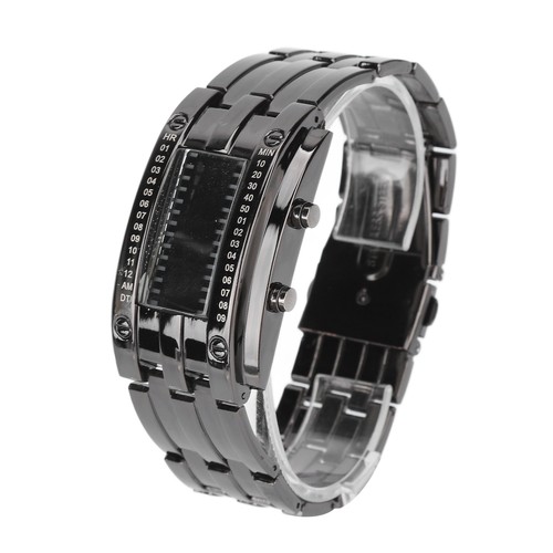 Black led watch unique - black,