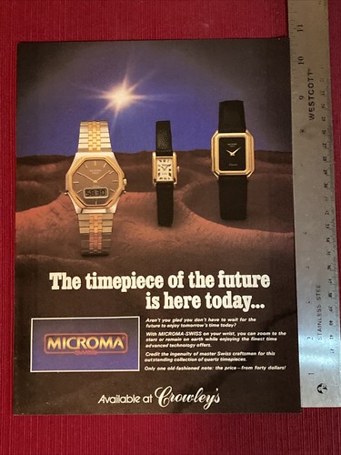 Microma swiss watch 1979 print - microma-swiss,