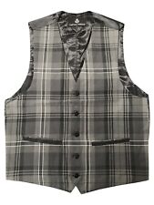 Mens Grey Granite Tartan Waistcoat 38 - 50