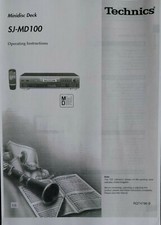 Technics SJ-MD100 Minidisc Player Recorder  Operating Instruction - USER MANUAL 