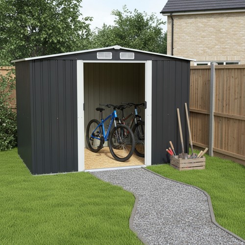 Garden shed metal storage grey - shed,