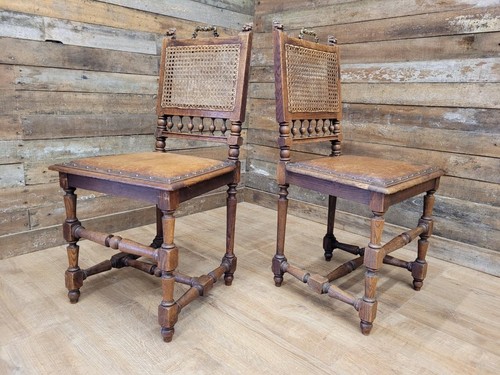 Pair victorian oak dining - pair,