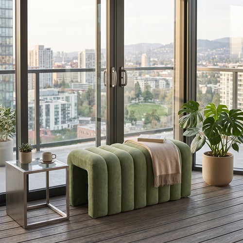 Shaped footstool ottoman - u‑shaped,