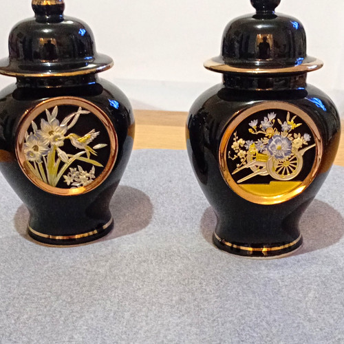 Chokin art pottery lidded - chokin,