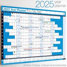 2025 Year Planner Wall Chart+Calendar+Holidays✔Home✔Office ✔WIDEST RANGE ON EBAY
