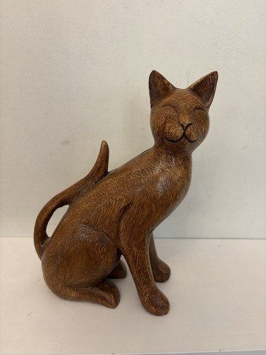 Hand carved wooden cat - carved,