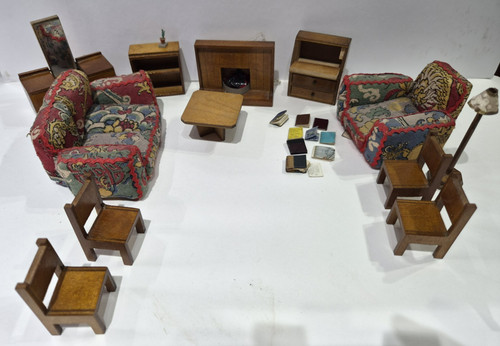 Vintage dolls house furniture - house,
