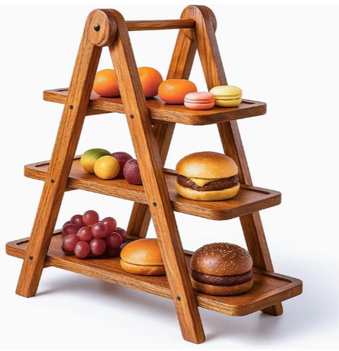 Tier wooden serving - wooden, platter